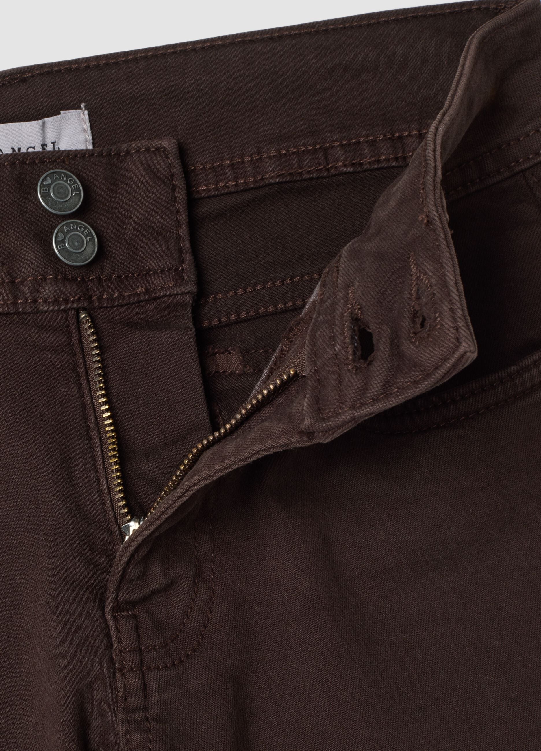 Brown flared stretch-cotton jeans