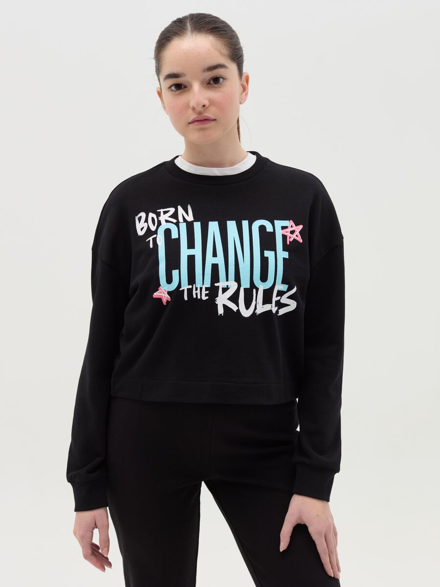 Crop sweatshirt with print_0