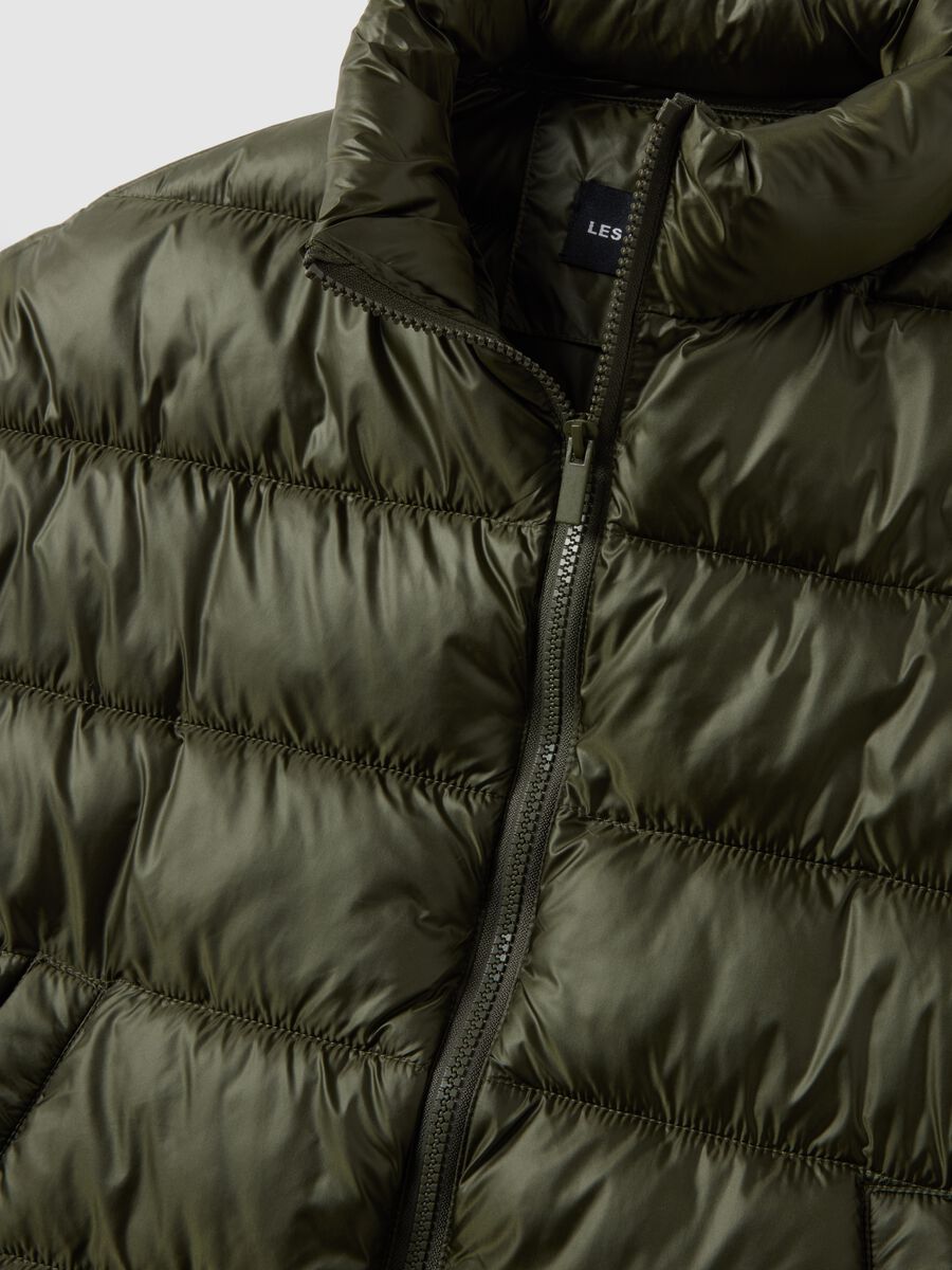 Green padded jacket regular fit_5