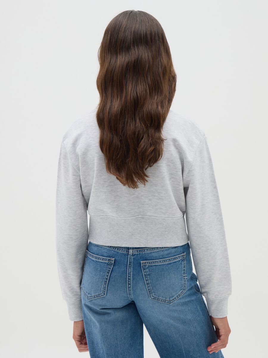 Girls' grey regular fit pure cotton sweatshirt_1