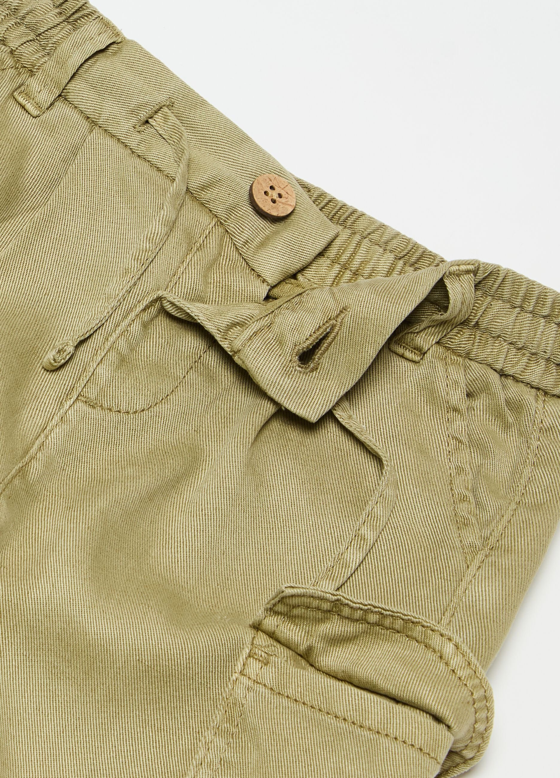 Lyocell linen and cotton shorts