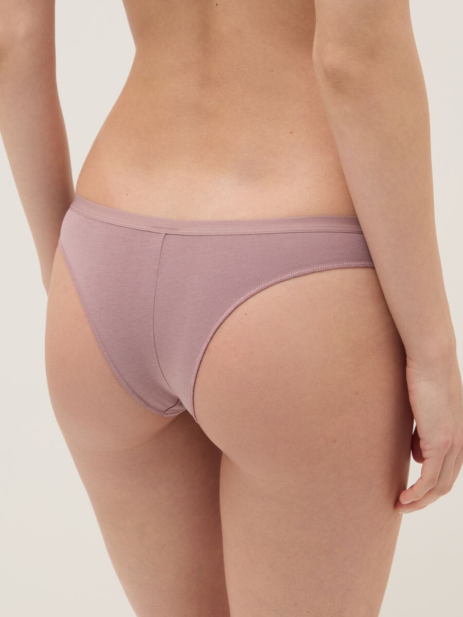Twin-pack multicolour regular fit stretch cotton Brazilian briefs_2