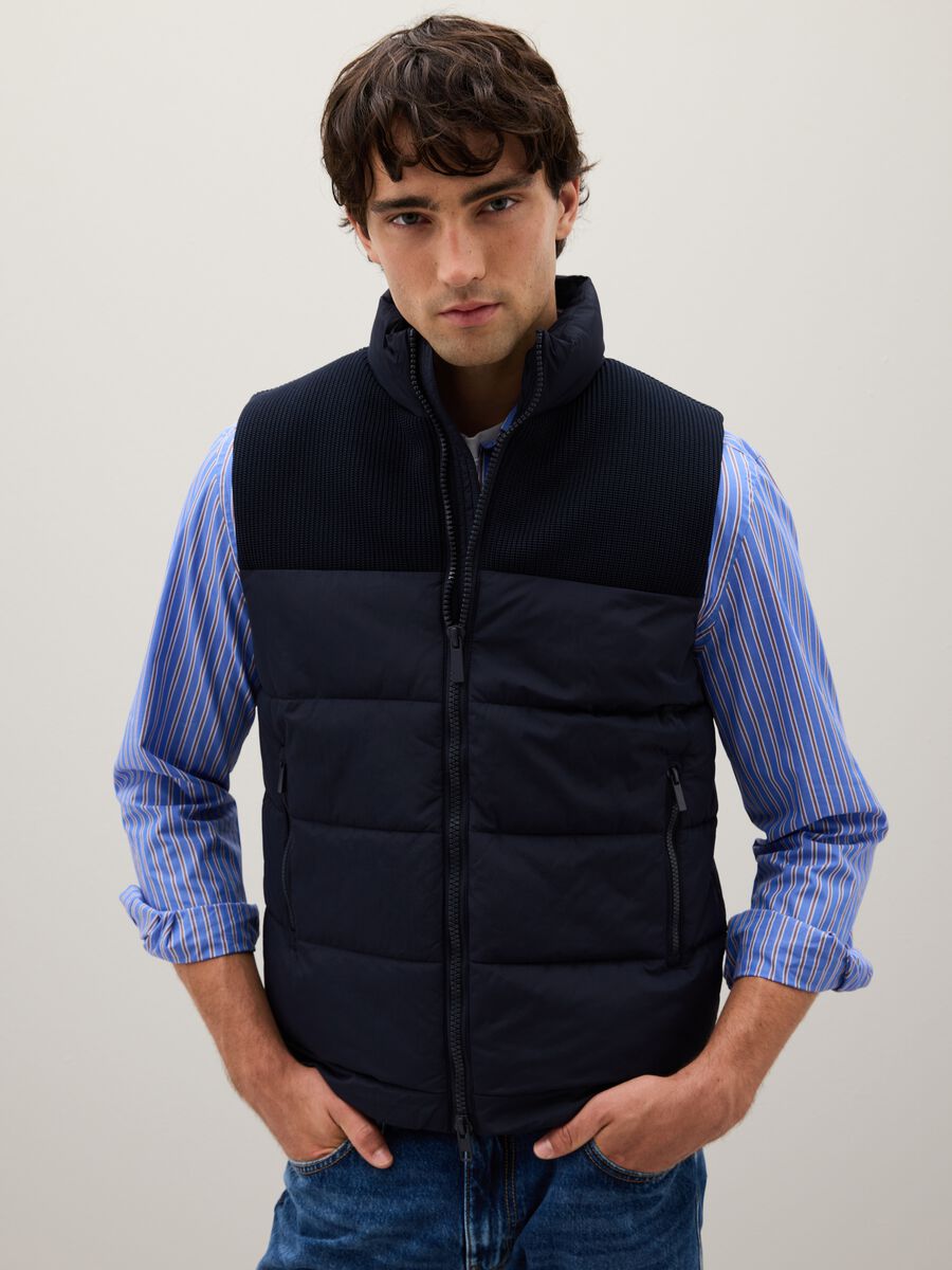 Regular fit blue gilet_0