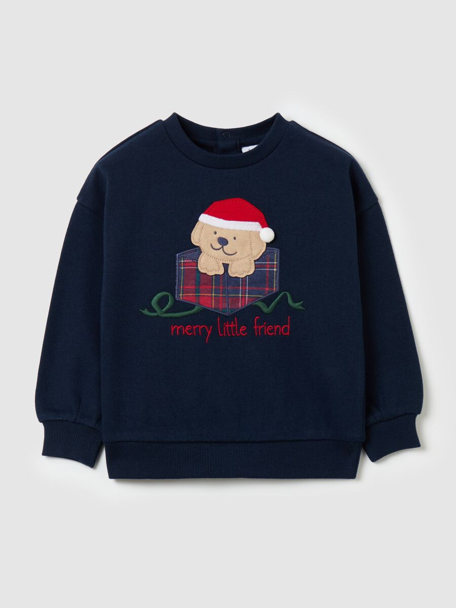 Sweatshirt with "Merry Little Friend" embroidery_0