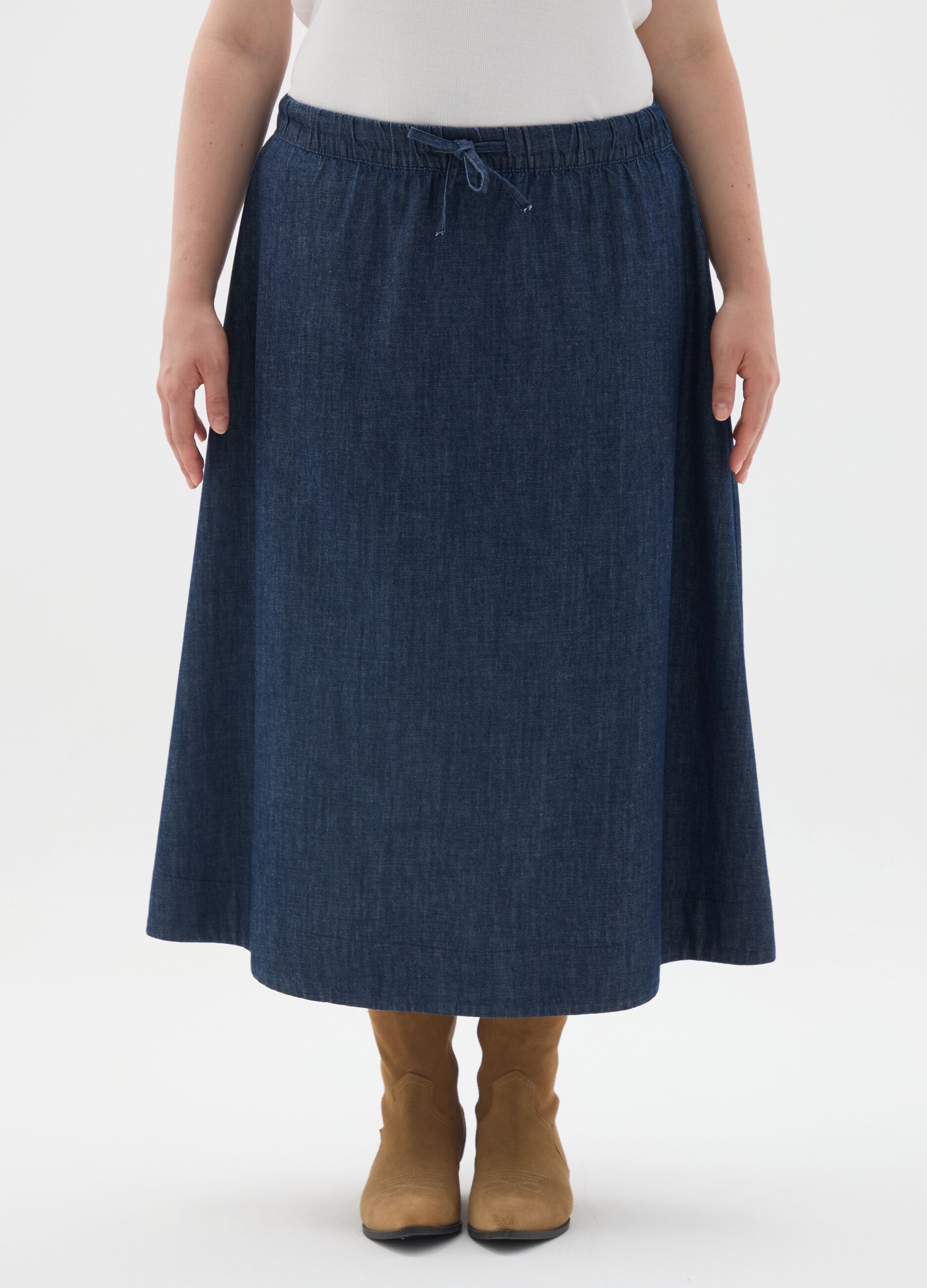 Pure Cotton Denim Skirt Regular Fit