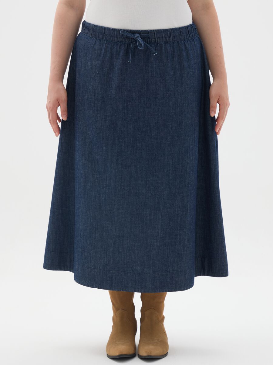 Pure Cotton Denim Skirt Regular Fit_1
