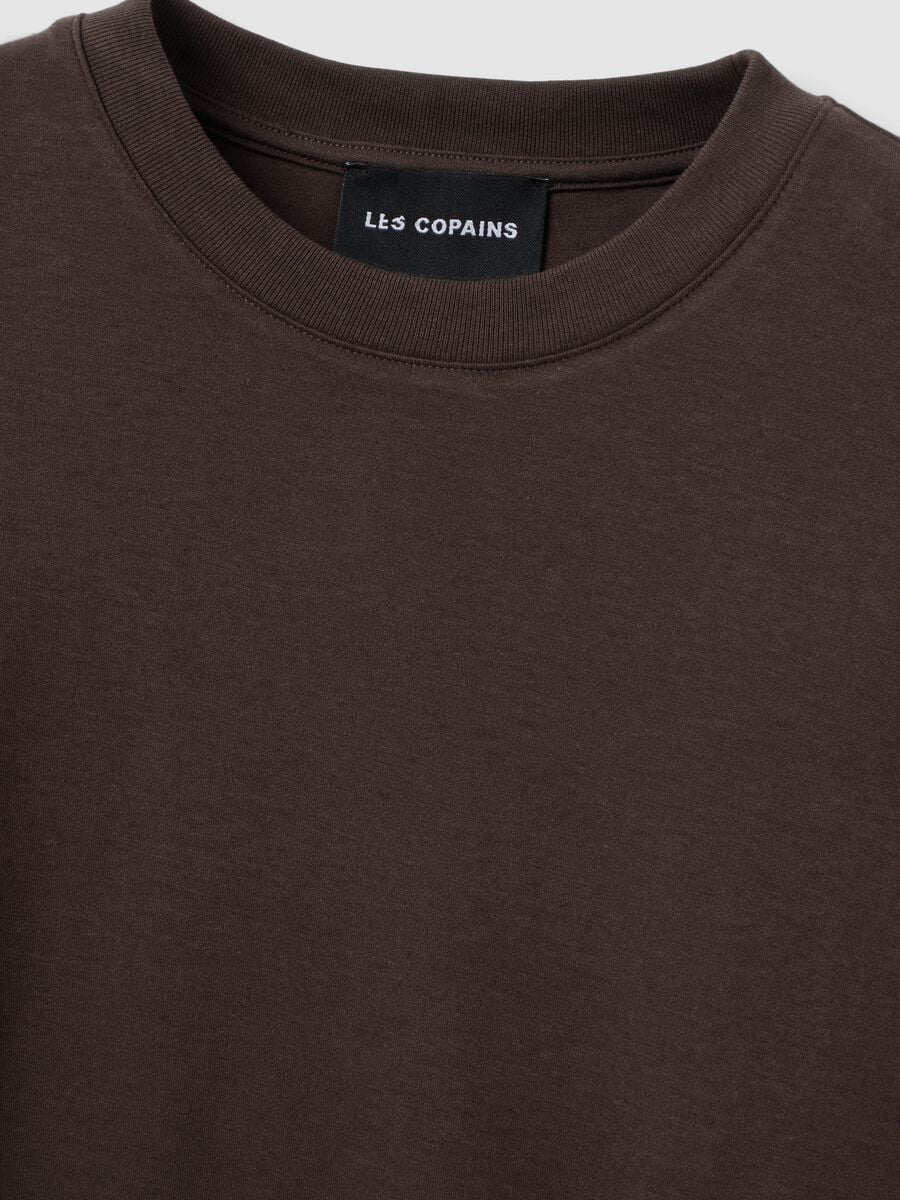Brown boxy-fit T-shirt in a cotton&ndash;viscose blend_5