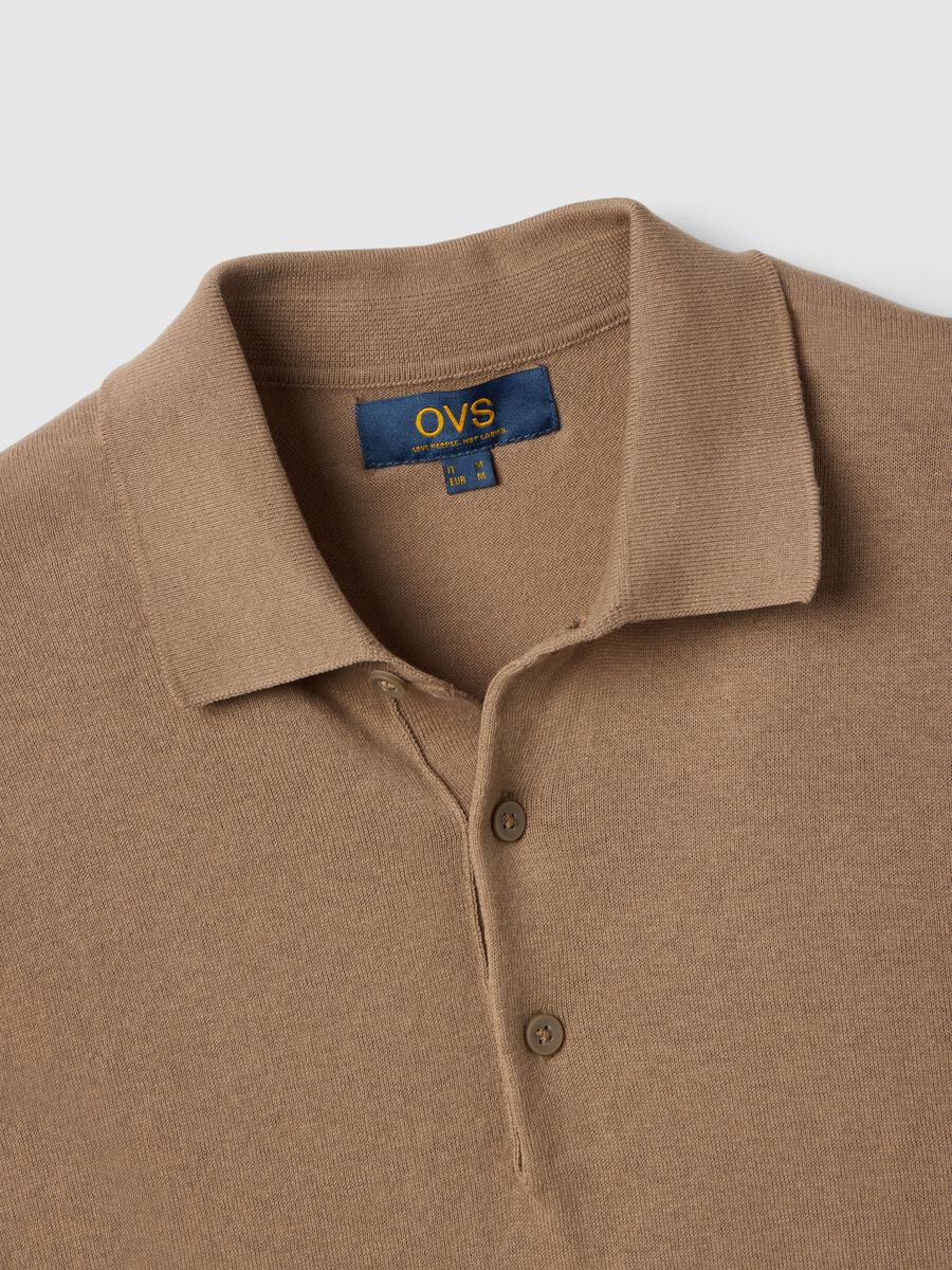 Beige pure cotton polo regular fit_5