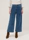 Regular fit blue stretch denim cotton blend trousers_1