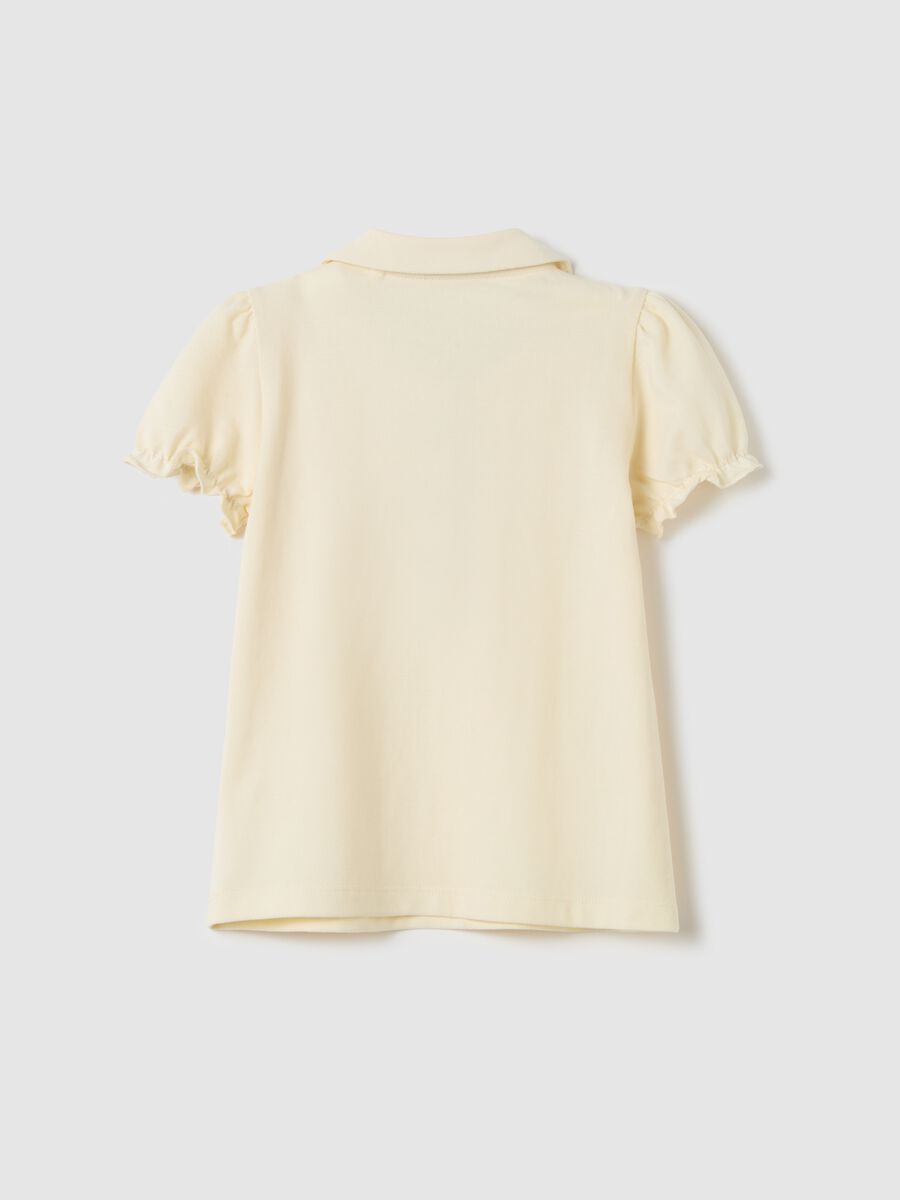 Polo shirt in piquet with puff sleeves_1