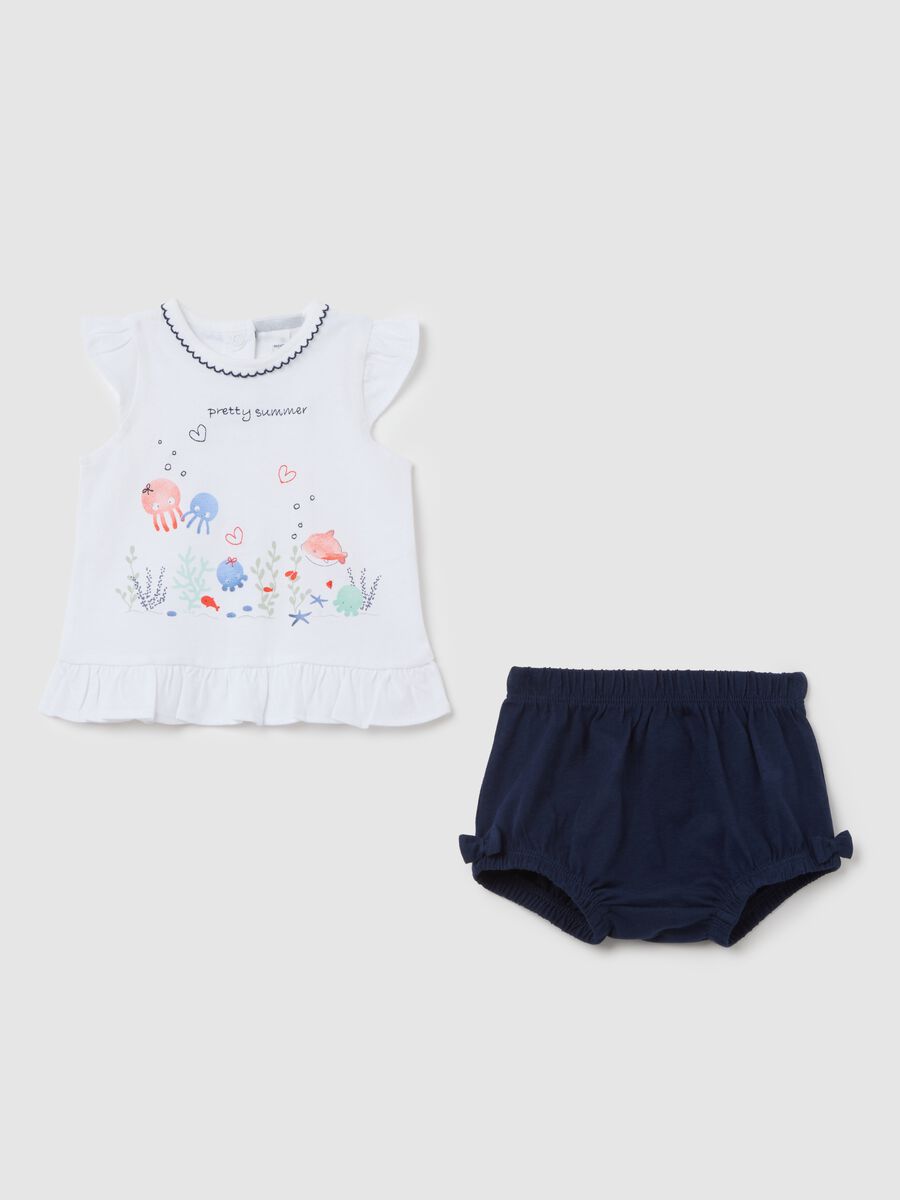 White and Blue Cotton Newborn Set_0