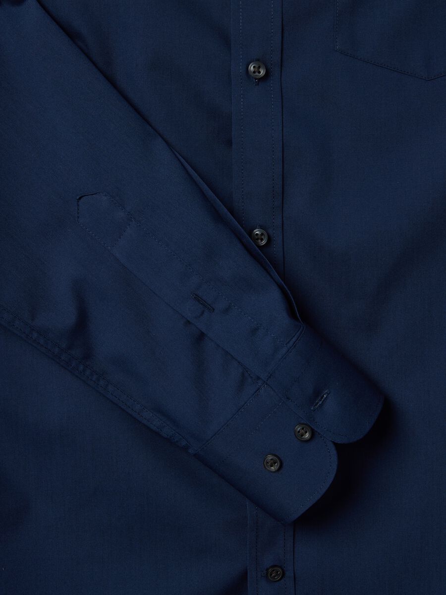 Regular fit blue shirt with classic collar - easy iron_5