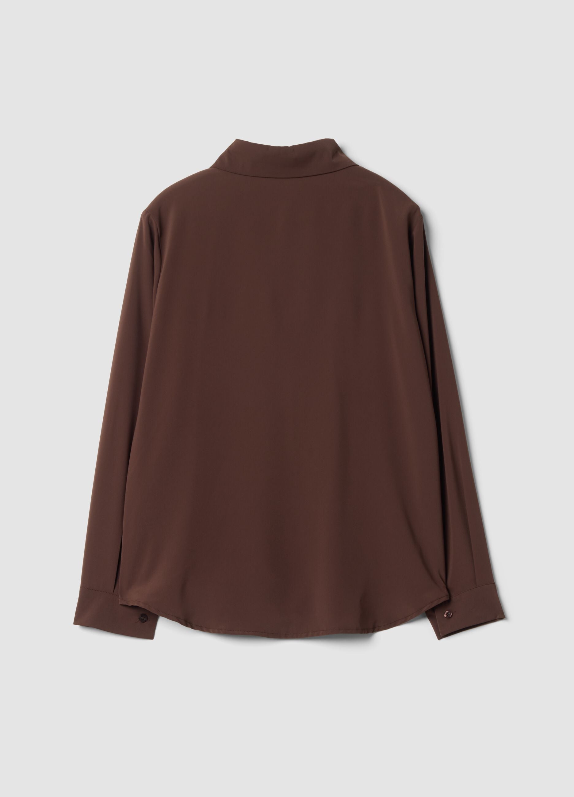 Brown regular-fit shirt with classic collar