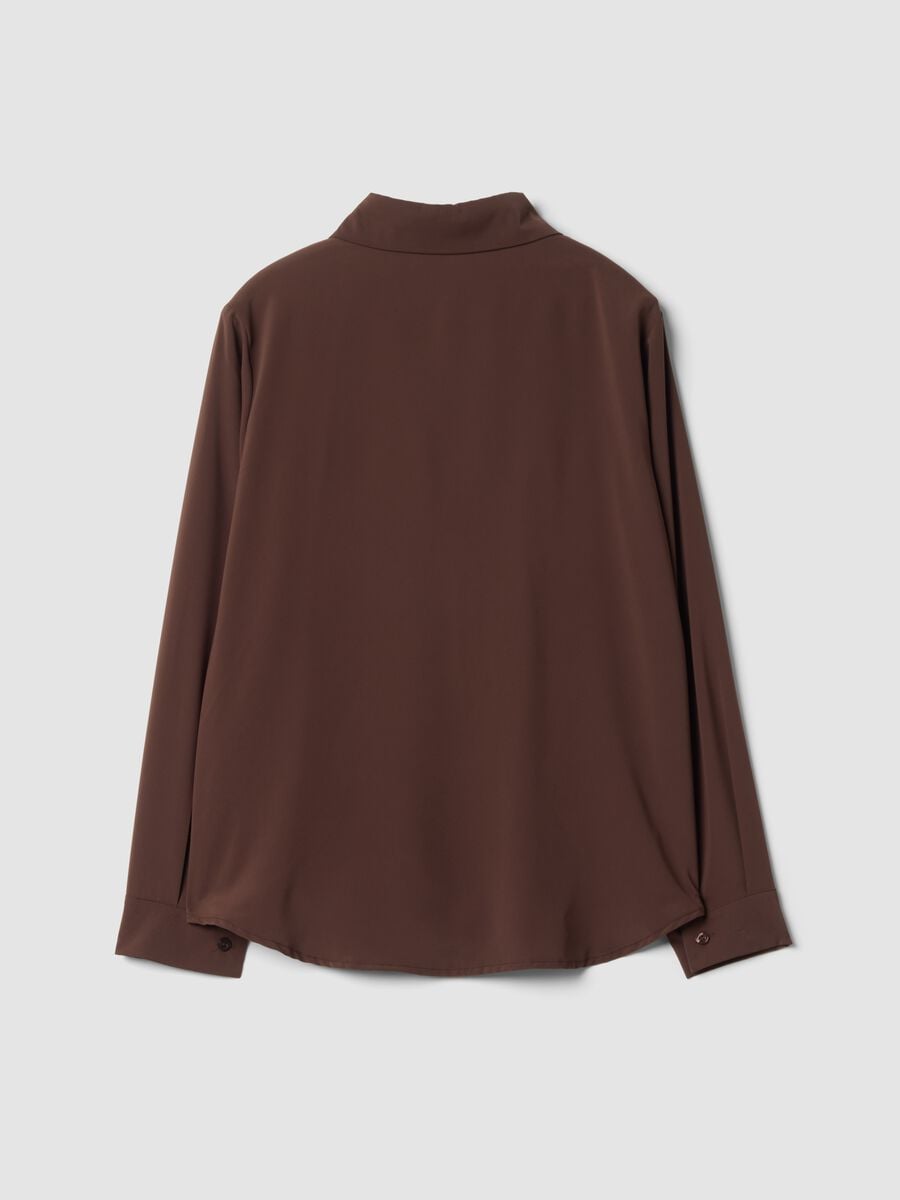 Brown regular-fit shirt with classic collar_2
