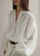 White pure cotton oversized fit blouse with wide sleeves_0