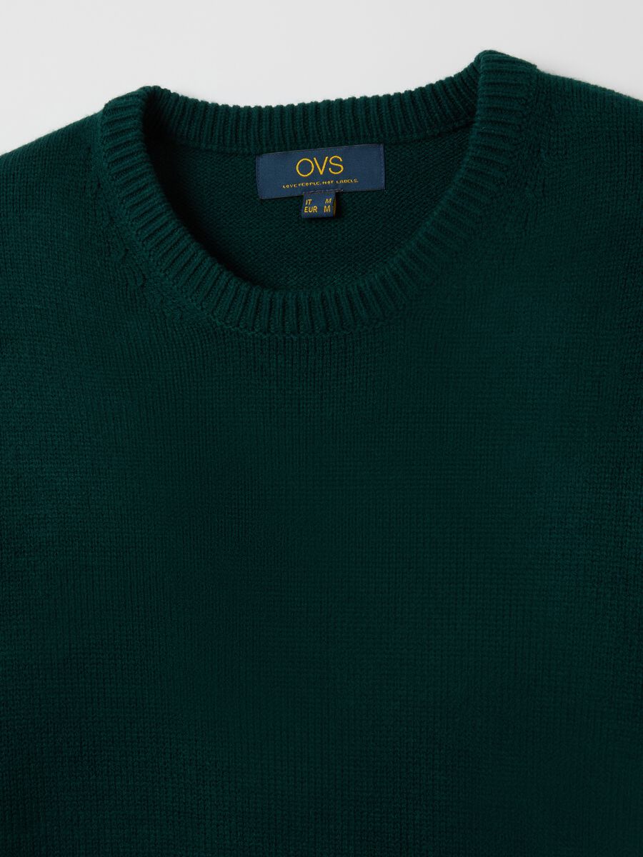 Regular fit green crewneck jumper_1