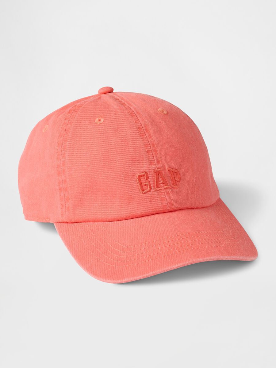 Orange cotton baseball cap_0