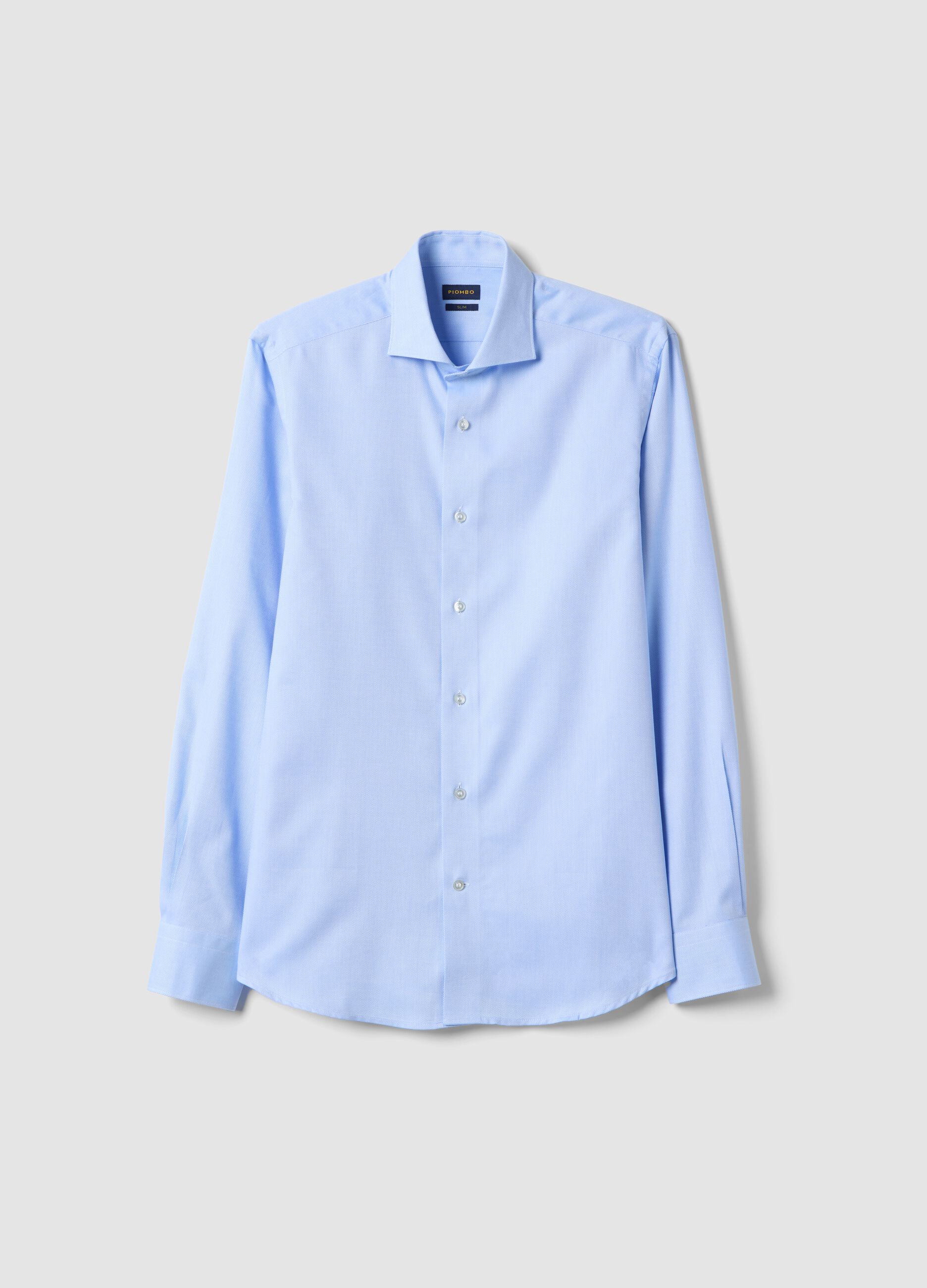 Camicia in puro cotone azzurra slim fit