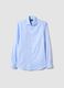 Camicia in puro cotone azzurra slim fit_4