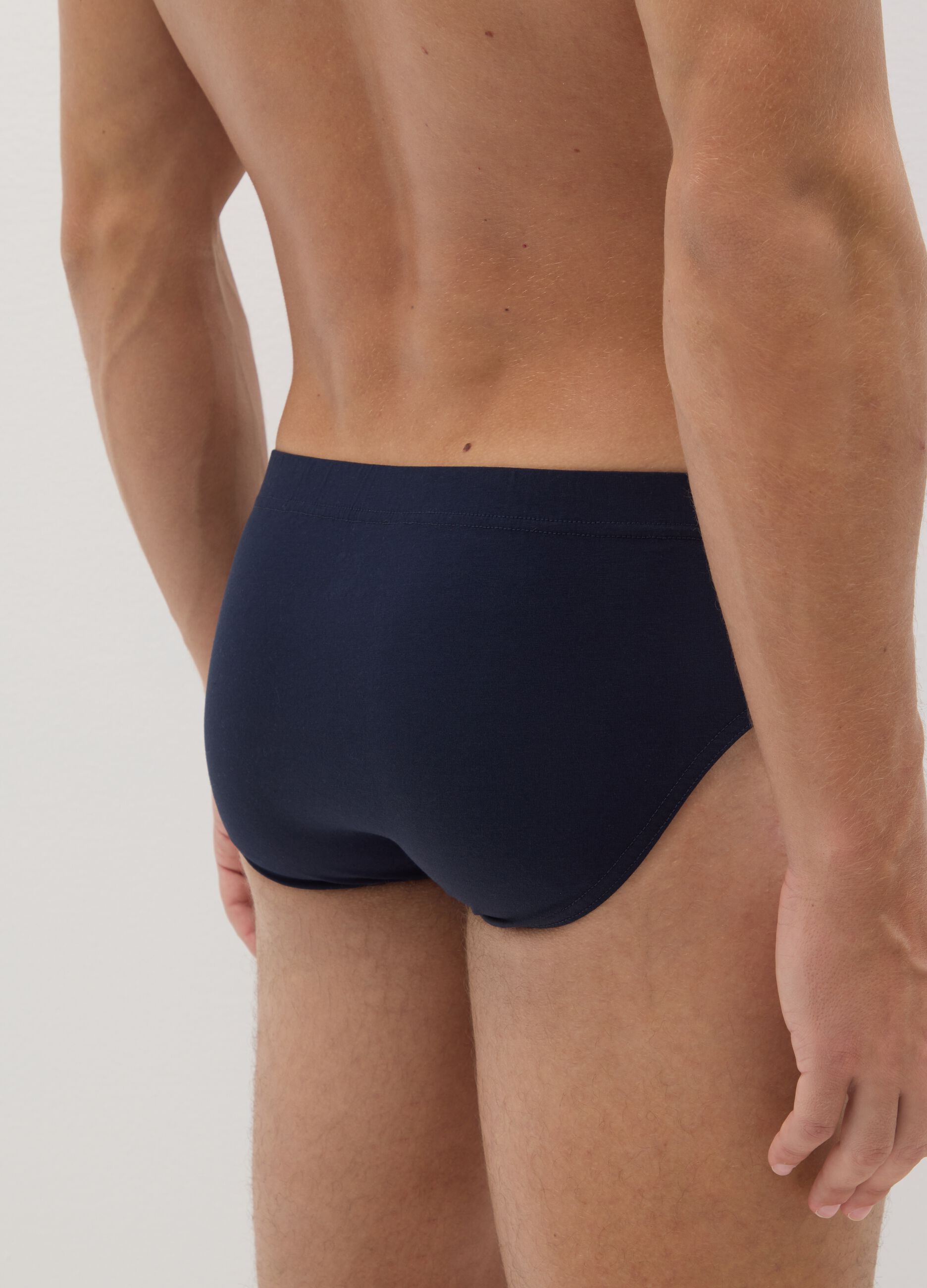 Set of blue regular fit cotton briefs