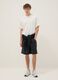 Black cotton-blend Bermuda shorts with elasticated waist_0