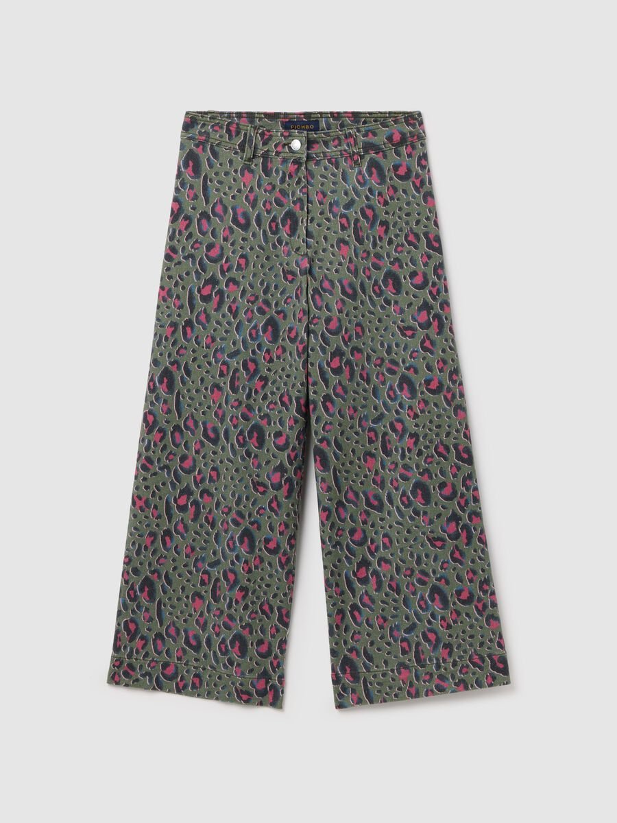 Wide-leg trousers with animal print pattern_4