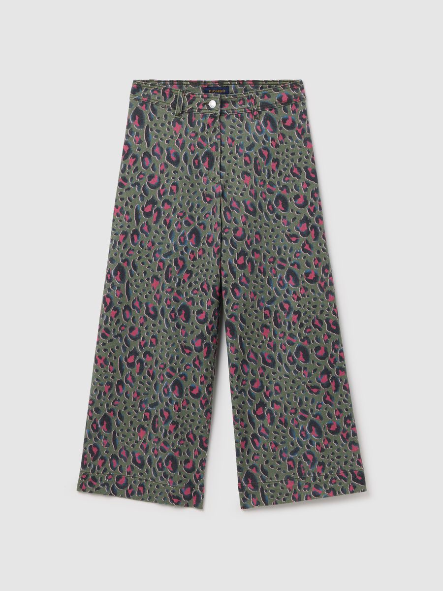 Wide-leg trousers with animal print pattern_4