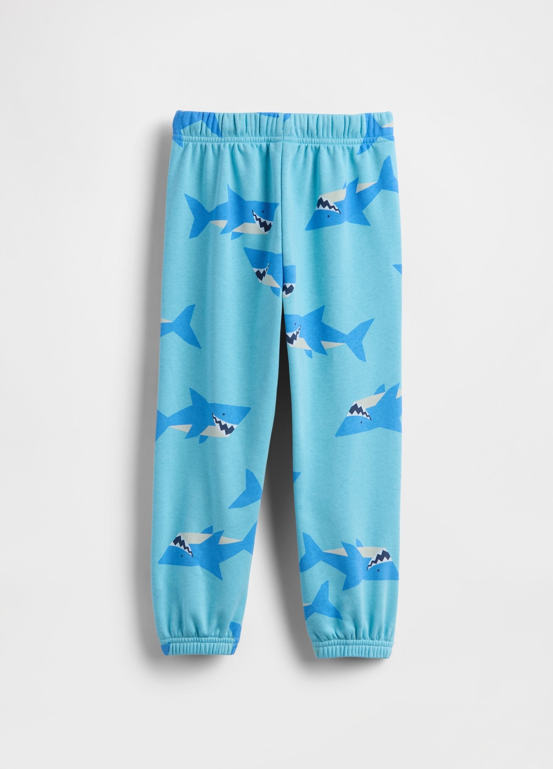 Cotton-blend joggers with shark print