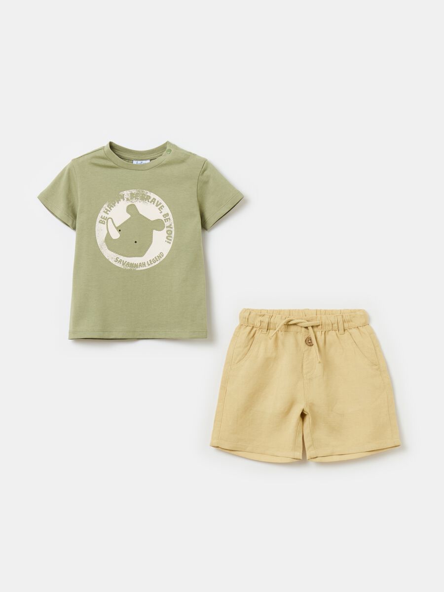 T-shirt with print and Bermuda shorts set_0