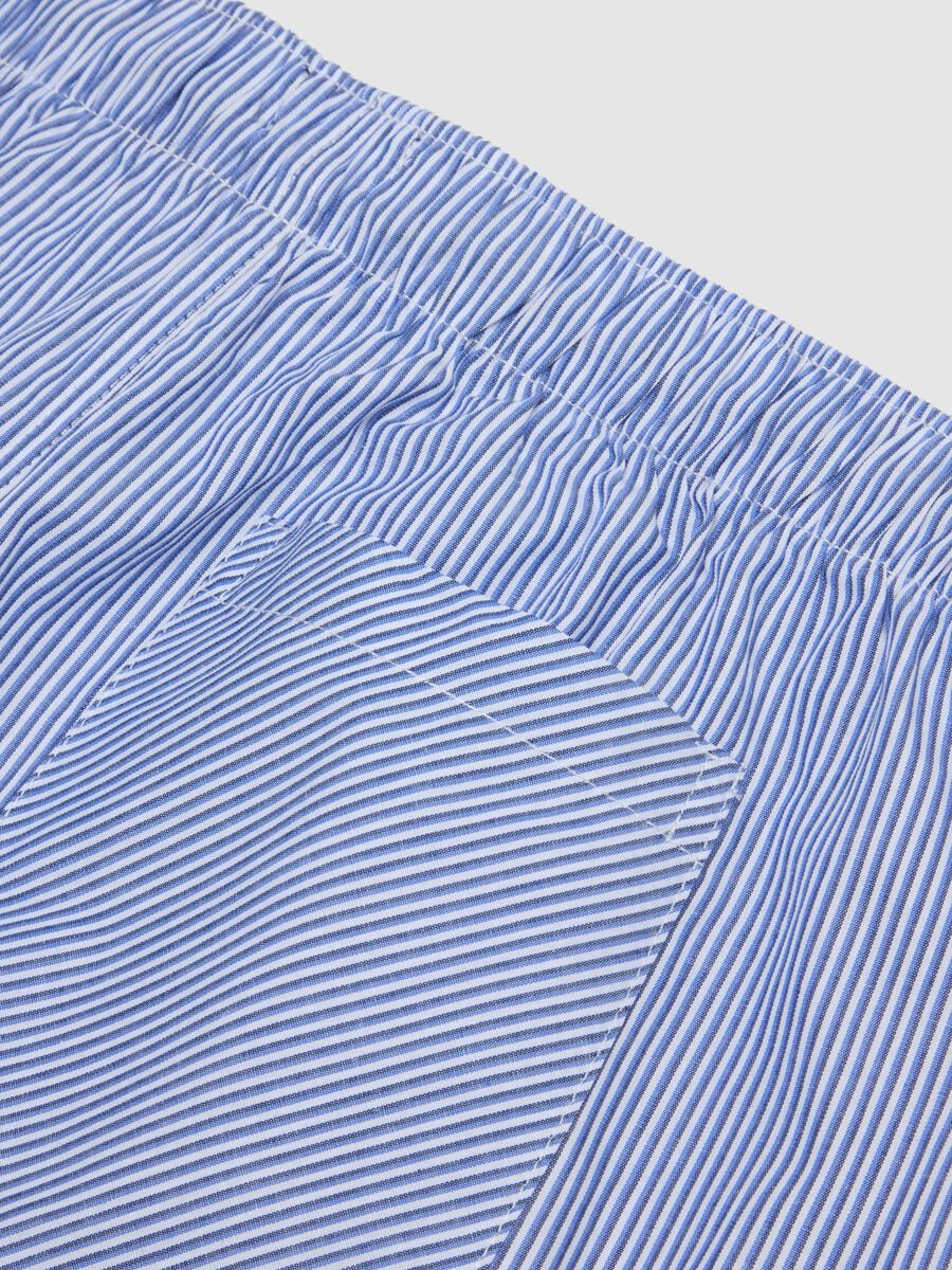 Pantaloncini pigiama in puro cotone a righe multicolor regular fit_5