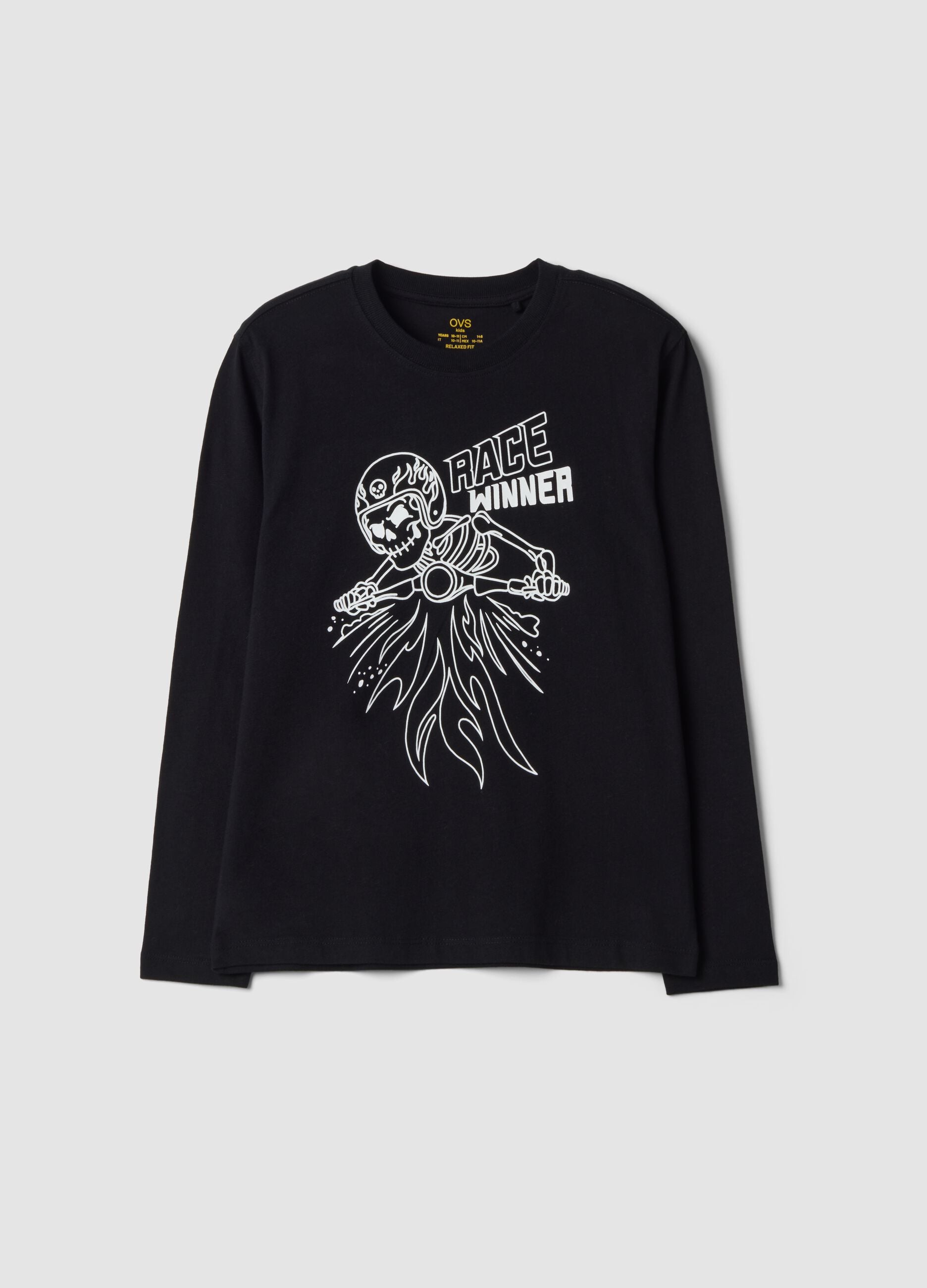 Black organic cotton crew-neck T-shirt