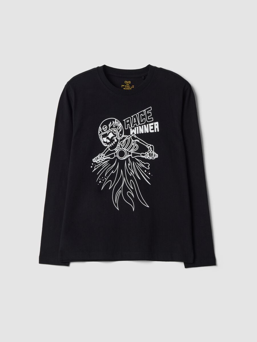 Black organic cotton crew-neck T-shirt_0