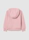 Girls' pink pure cotton sweatshirt with regular fit, zip and hood_1