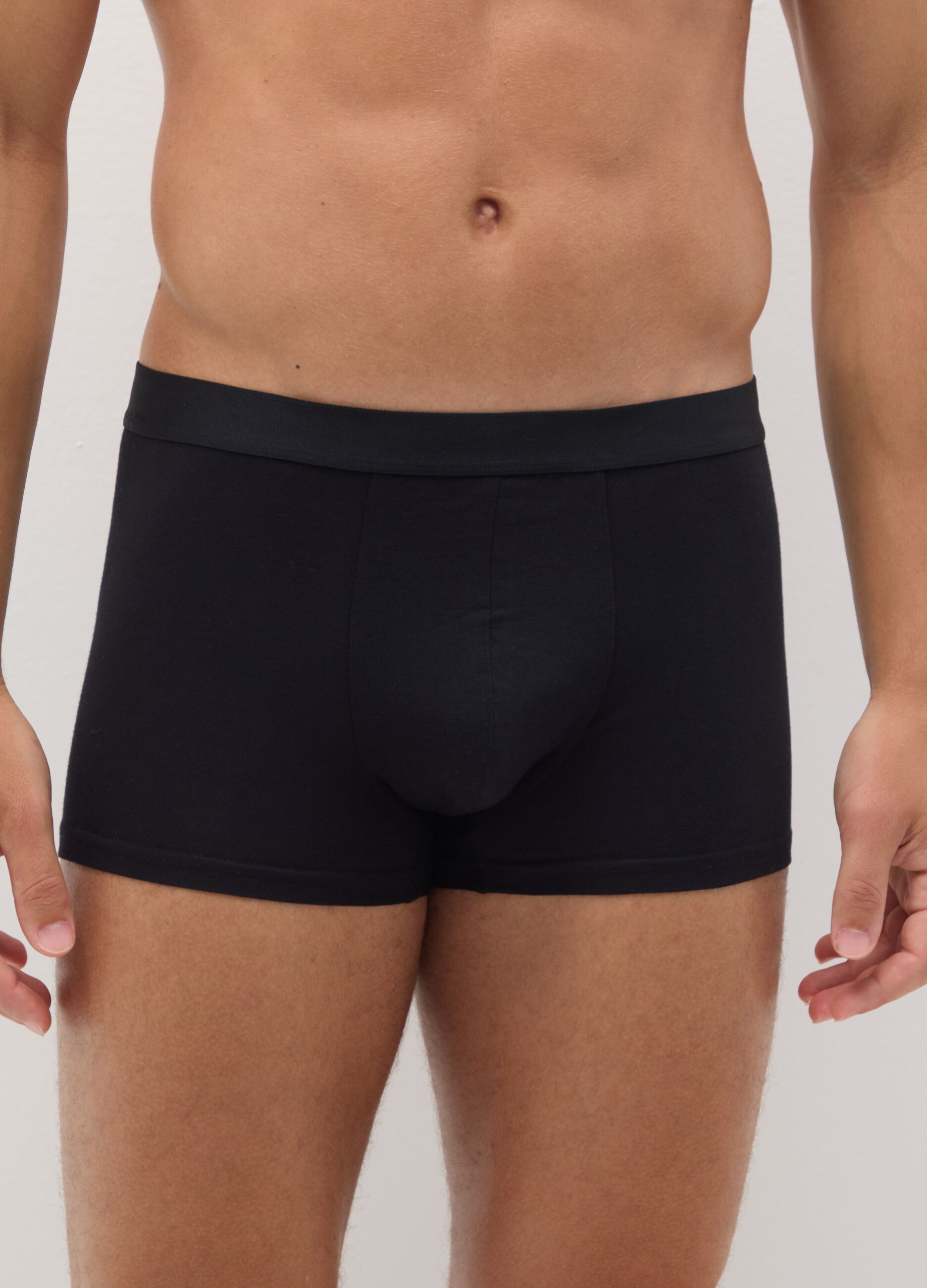 Regular fit black cotton boxer set