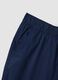 Blue stretch cotton trousers with elasticated waist_1