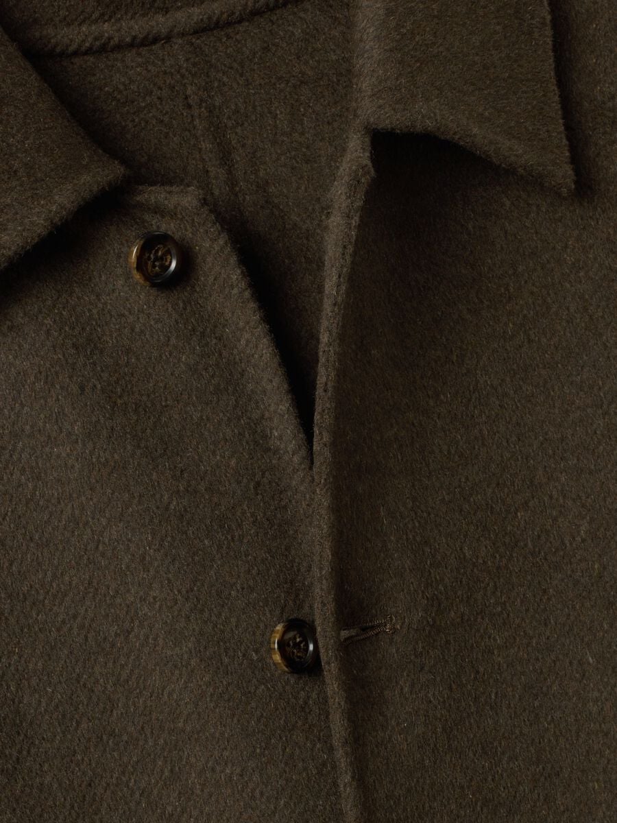 Cappotto verde in misto lana e viscosa regular fit_5