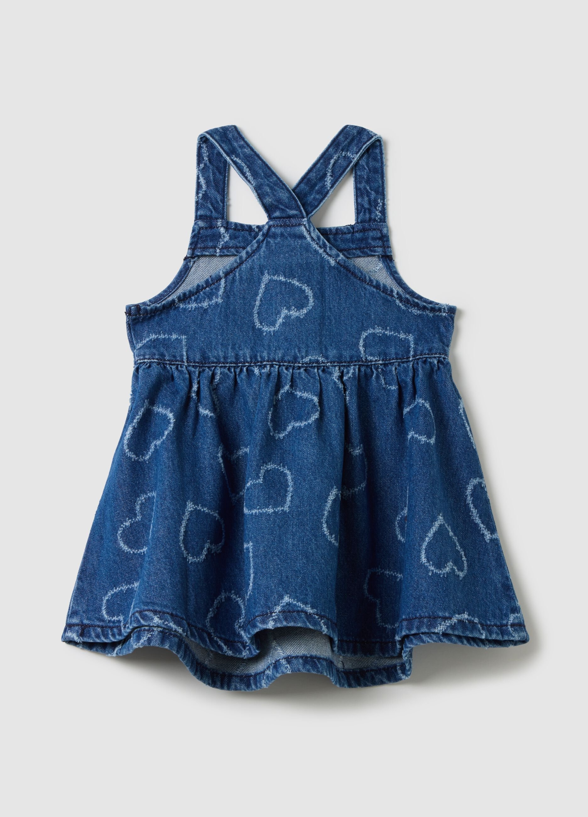 Girls' pure cotton denim dress