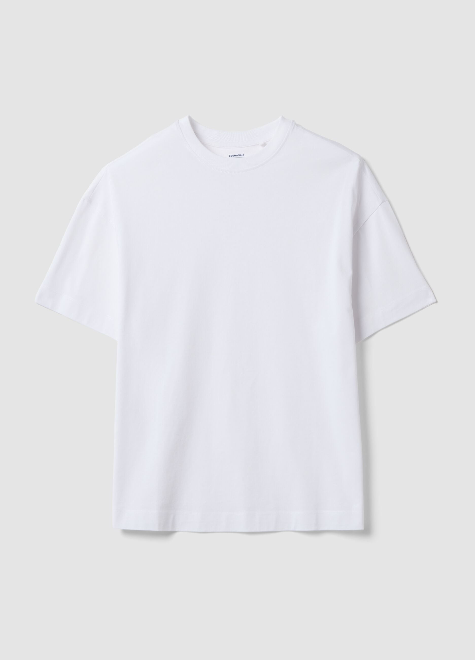 White oversized pure cotton short-sleeve T-shirt