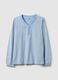 Blue nightshirt in pure cotton regular fit with Henley neckline_4