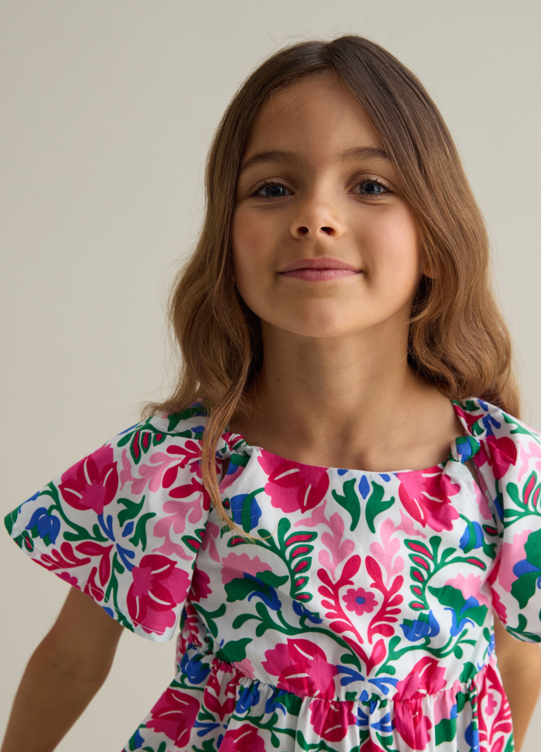Cotton floral dress for girls