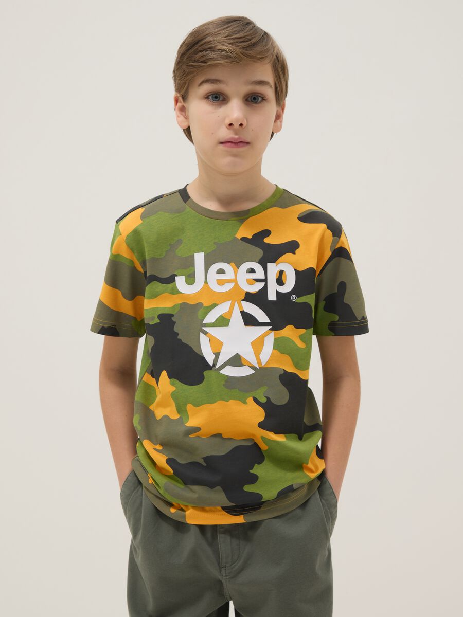 T-shirt in puro cotone multicolor da bambino regular fit con logo_0