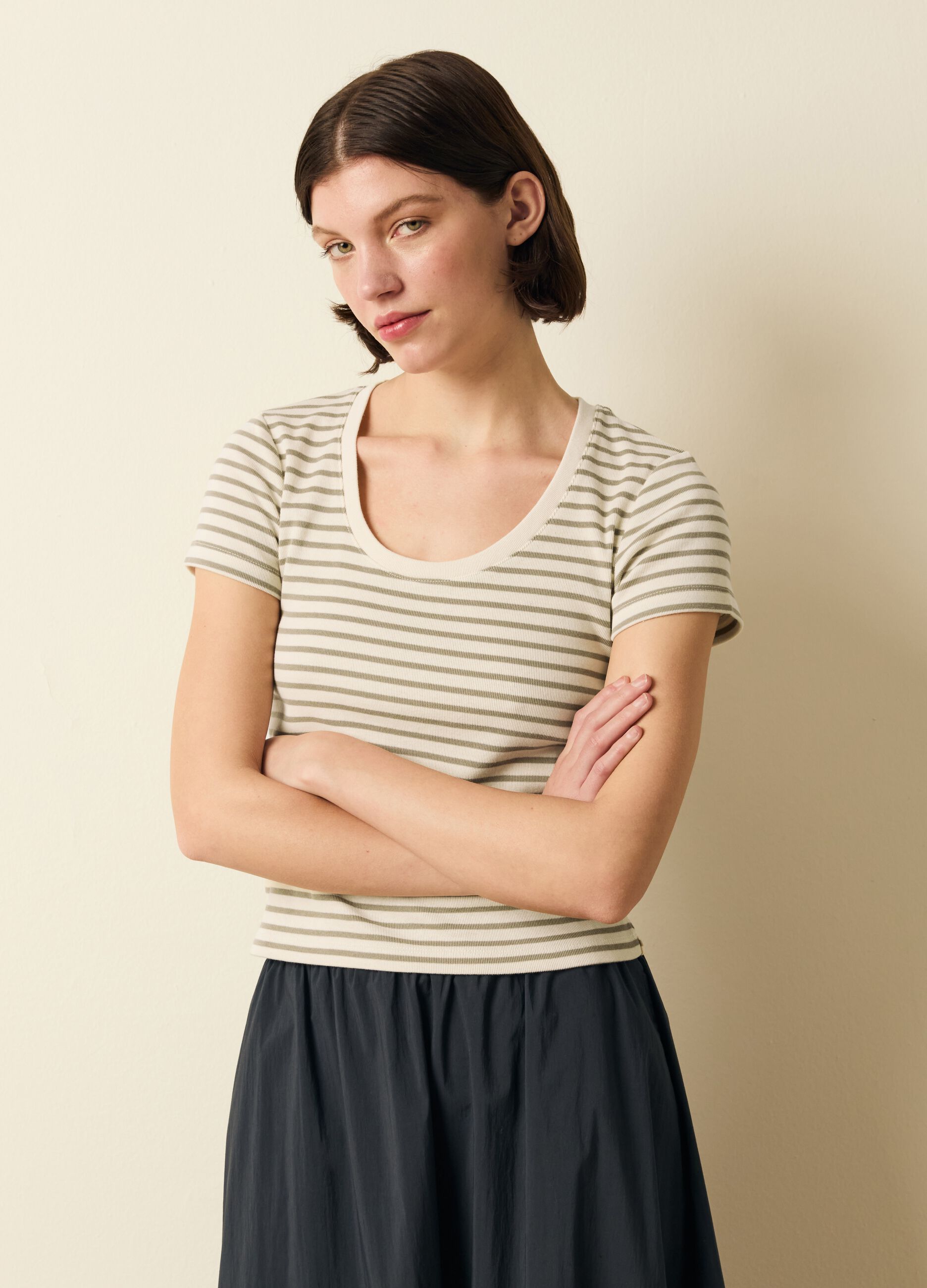 Striped cotton T-shirt