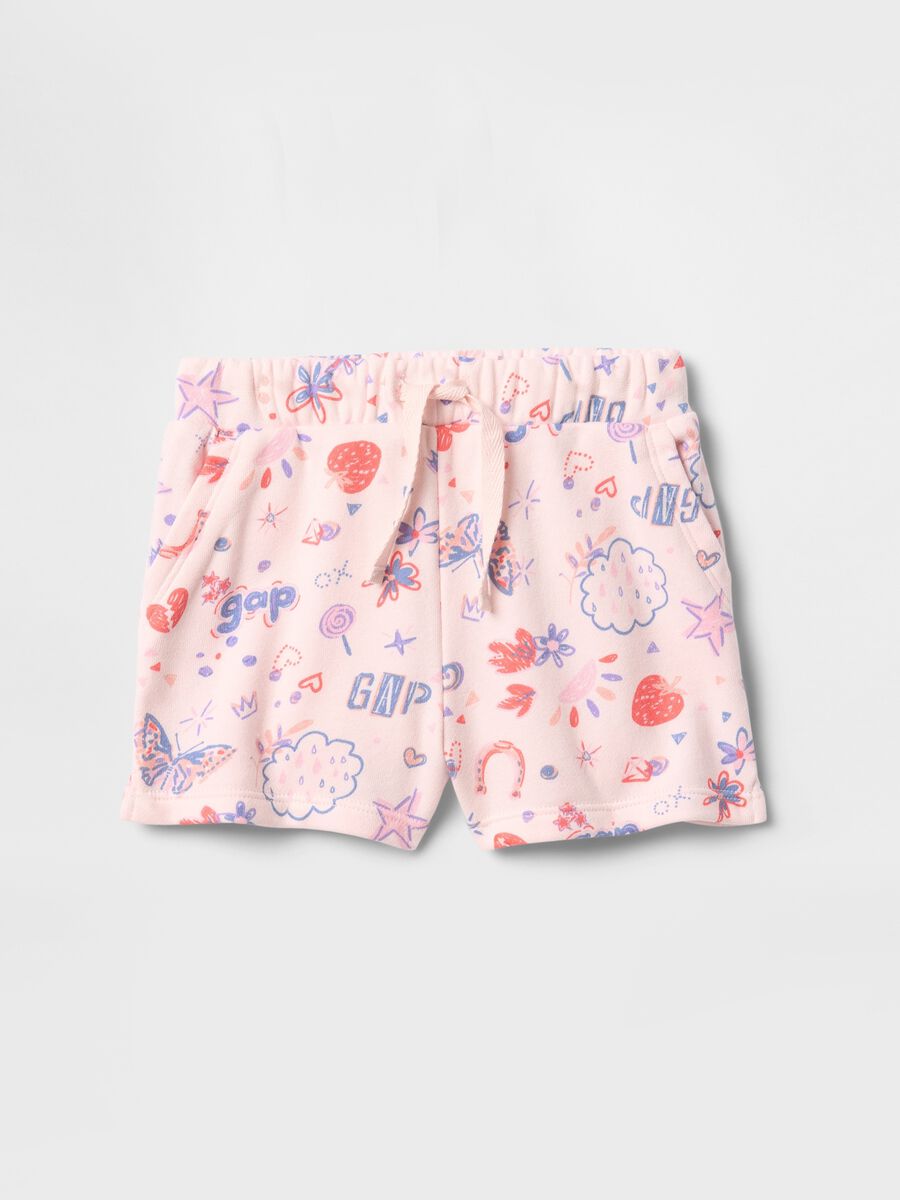 Pink shorts with colourful pattern GAP Kids_0
