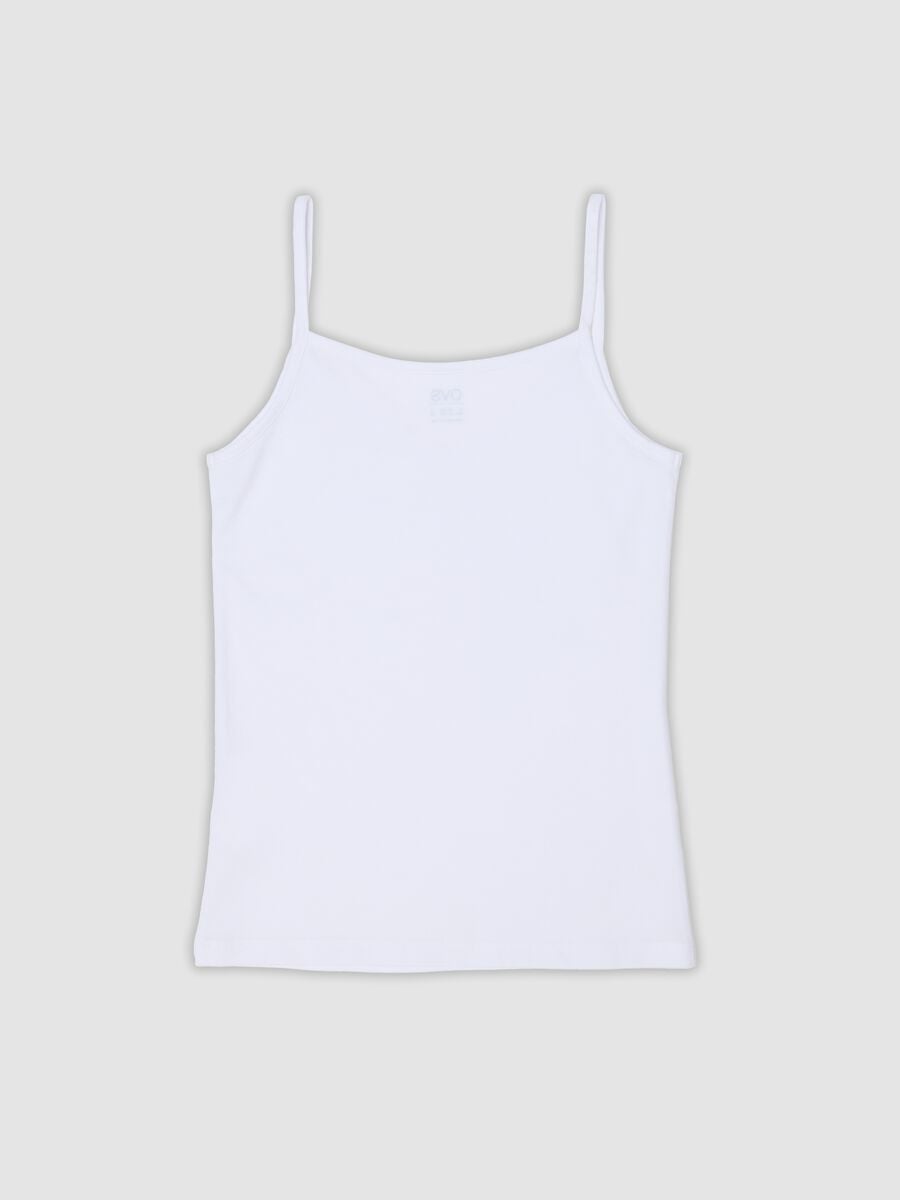 Canottiera bianca in cotone elasticizzato regular fit_2