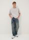 T-shirt grigia a maniche corte in puro cotone_2