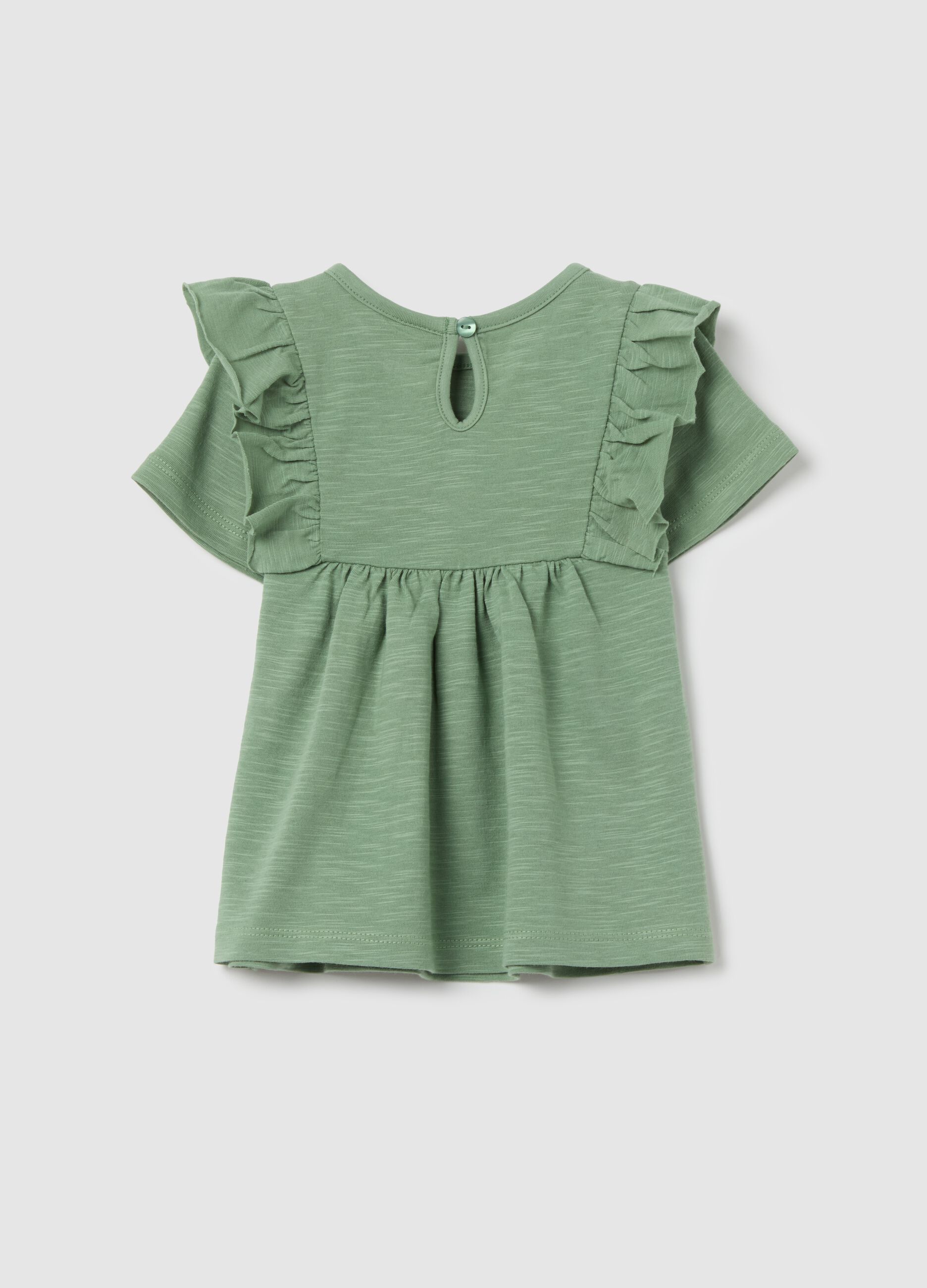 T-shirt in cotone con volant 