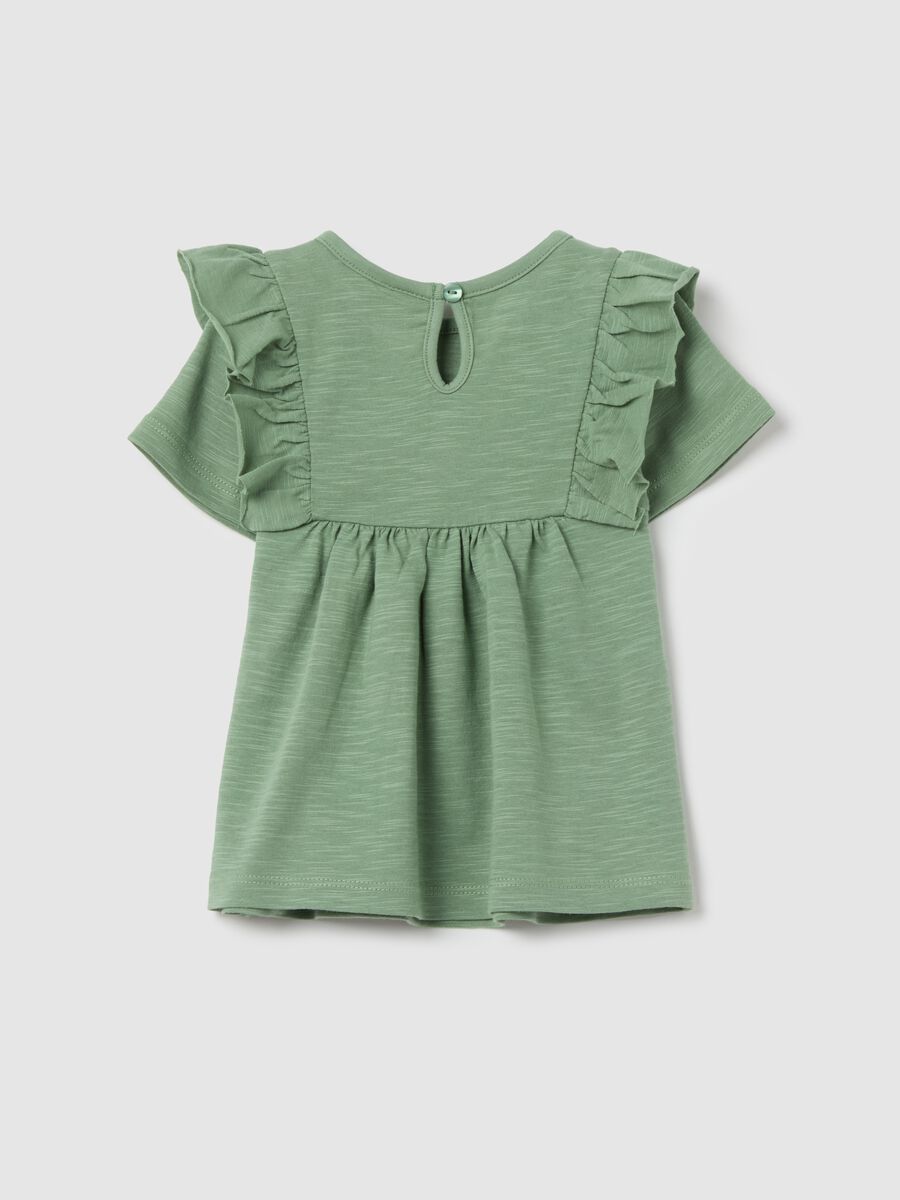 Cotton T-shirt with flounce_1