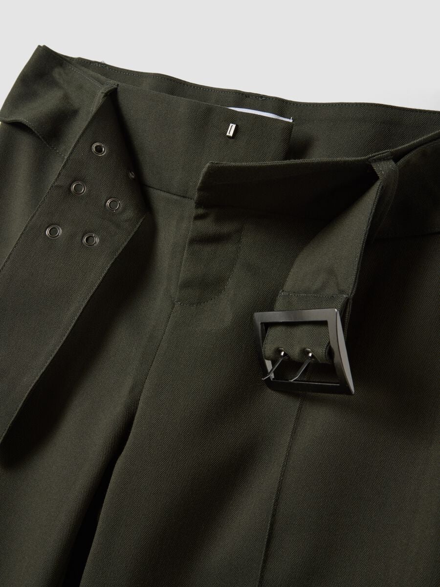 Green slim-fit stretch viscose trousers_6