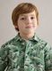 Camicia verde in puro cotone con stampa tropicale over fit_2