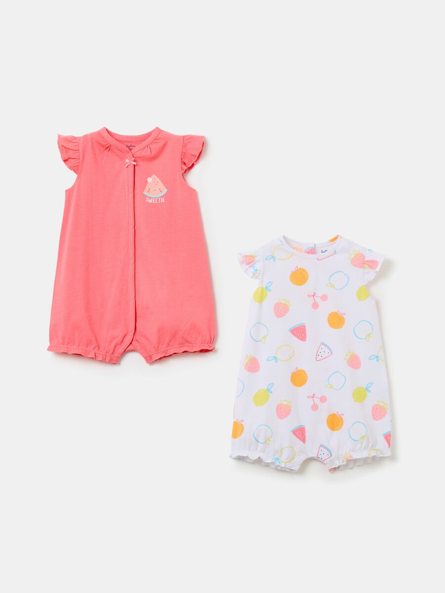 Two-pack romper suits in organic cotton_0